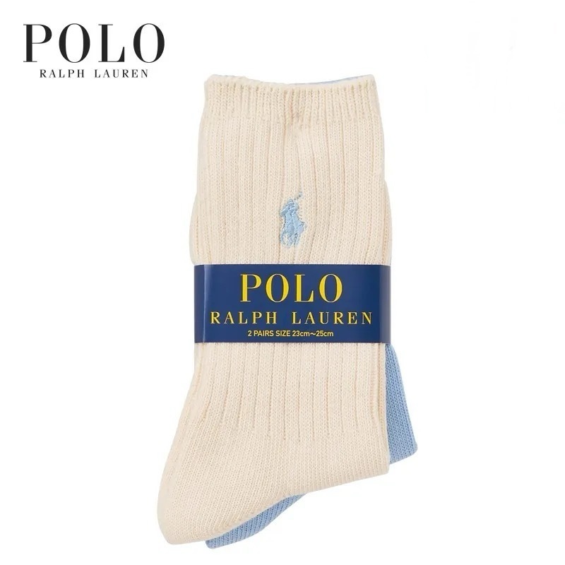 現貨┃日本限定 POLO RALPH LAUREN SOCKS 長襪 羅紋 刺繡 兩雙一組