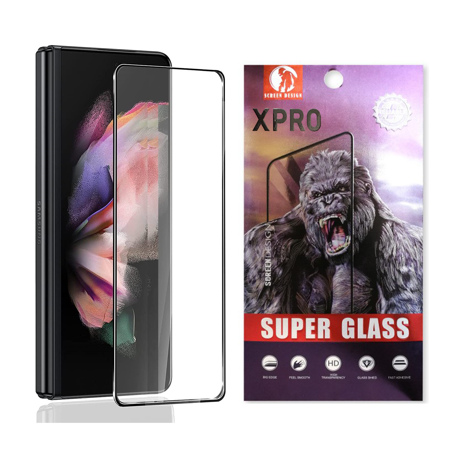 【現貨】 XPRO - 巨猩 Super Glass HD - Samsung Fold 系列 高清防指紋高透光外屏鋼化玻璃保護貼【兼容手機殼】