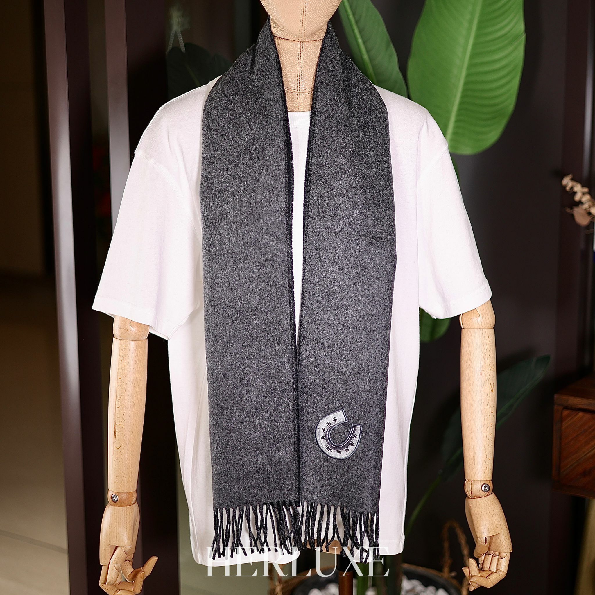 Muffler 100% cashmere 25x150cm 馬鞍