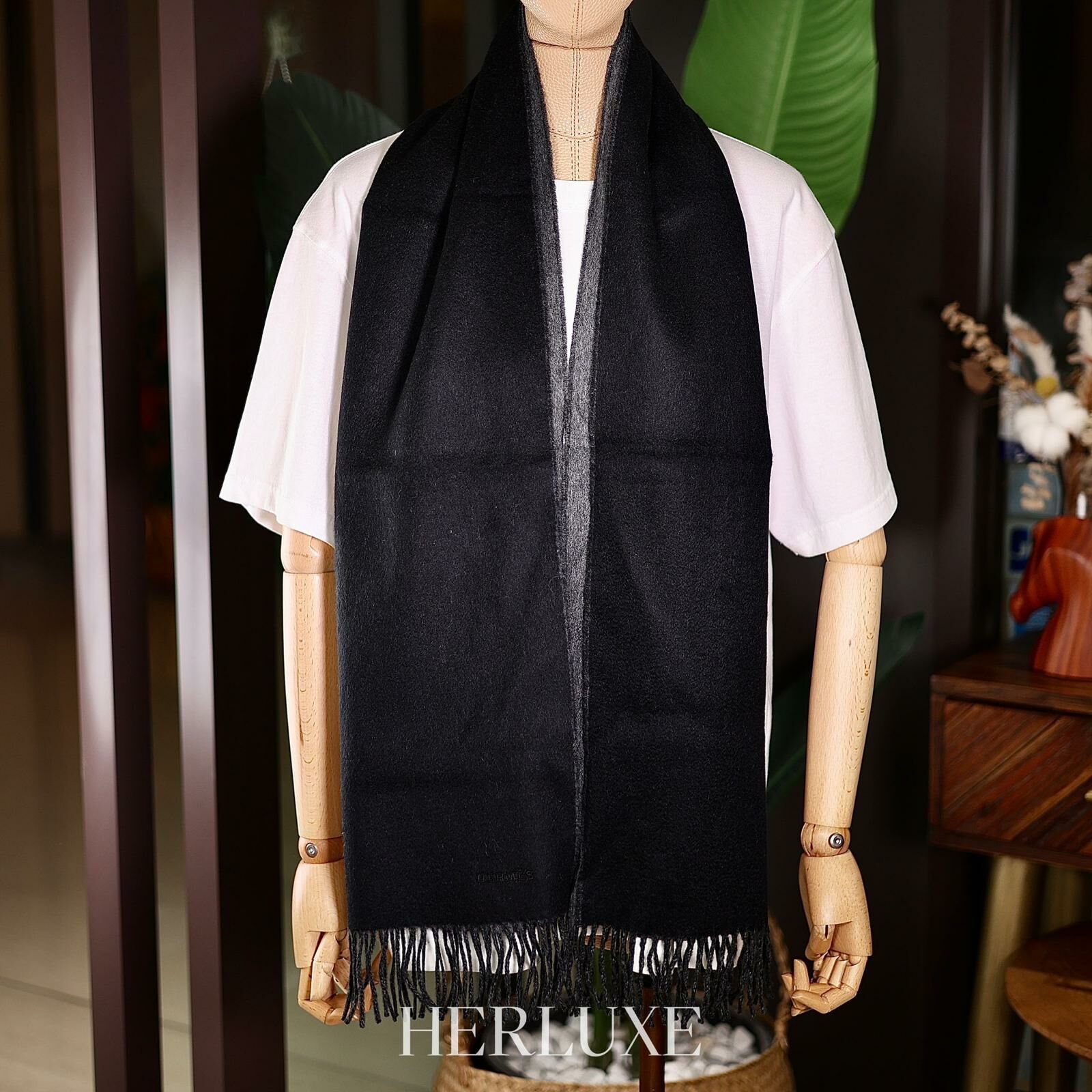 Unie brodee muffler 40x160cm noir/grey