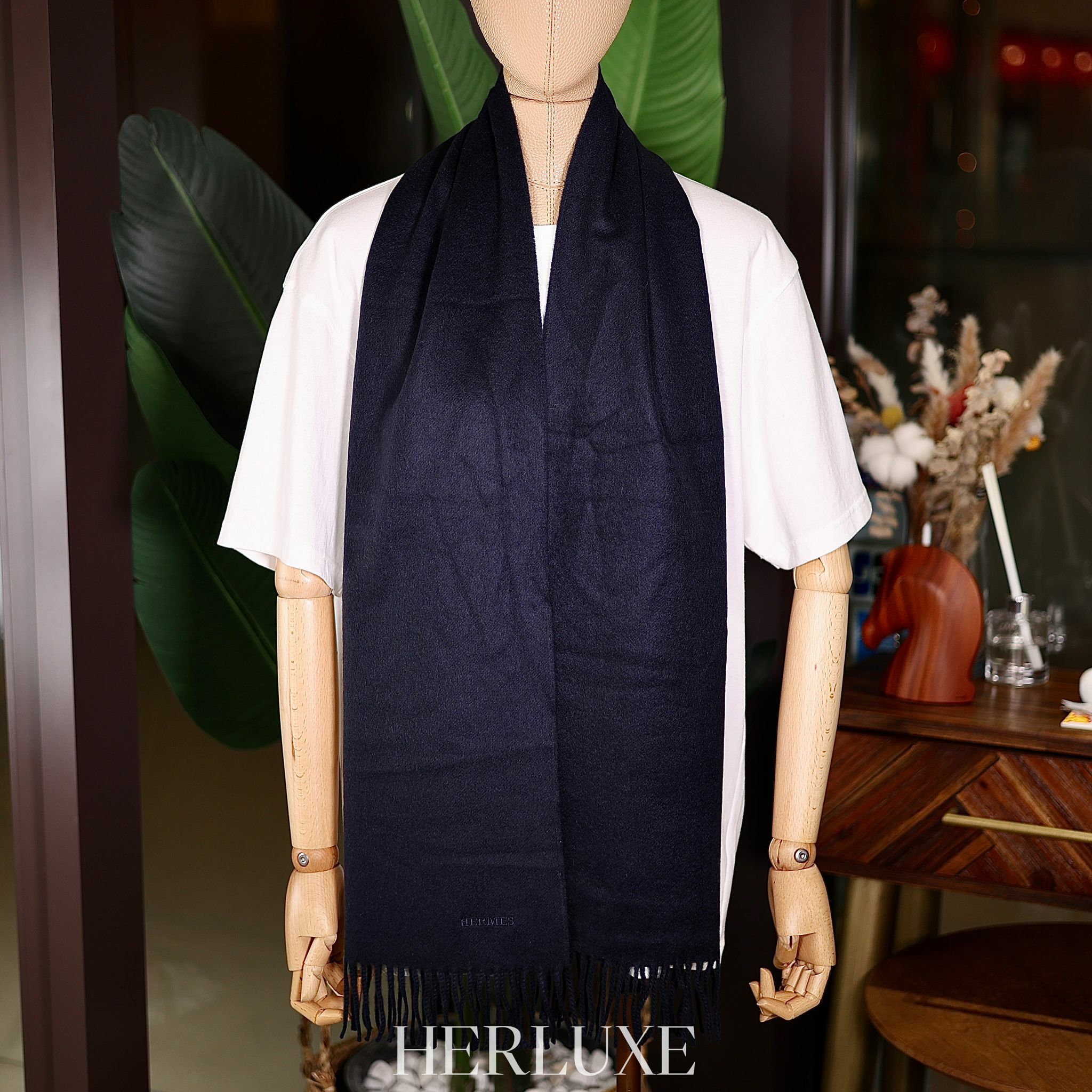 Unie brodee muffler 40x160cm bleu/bleu