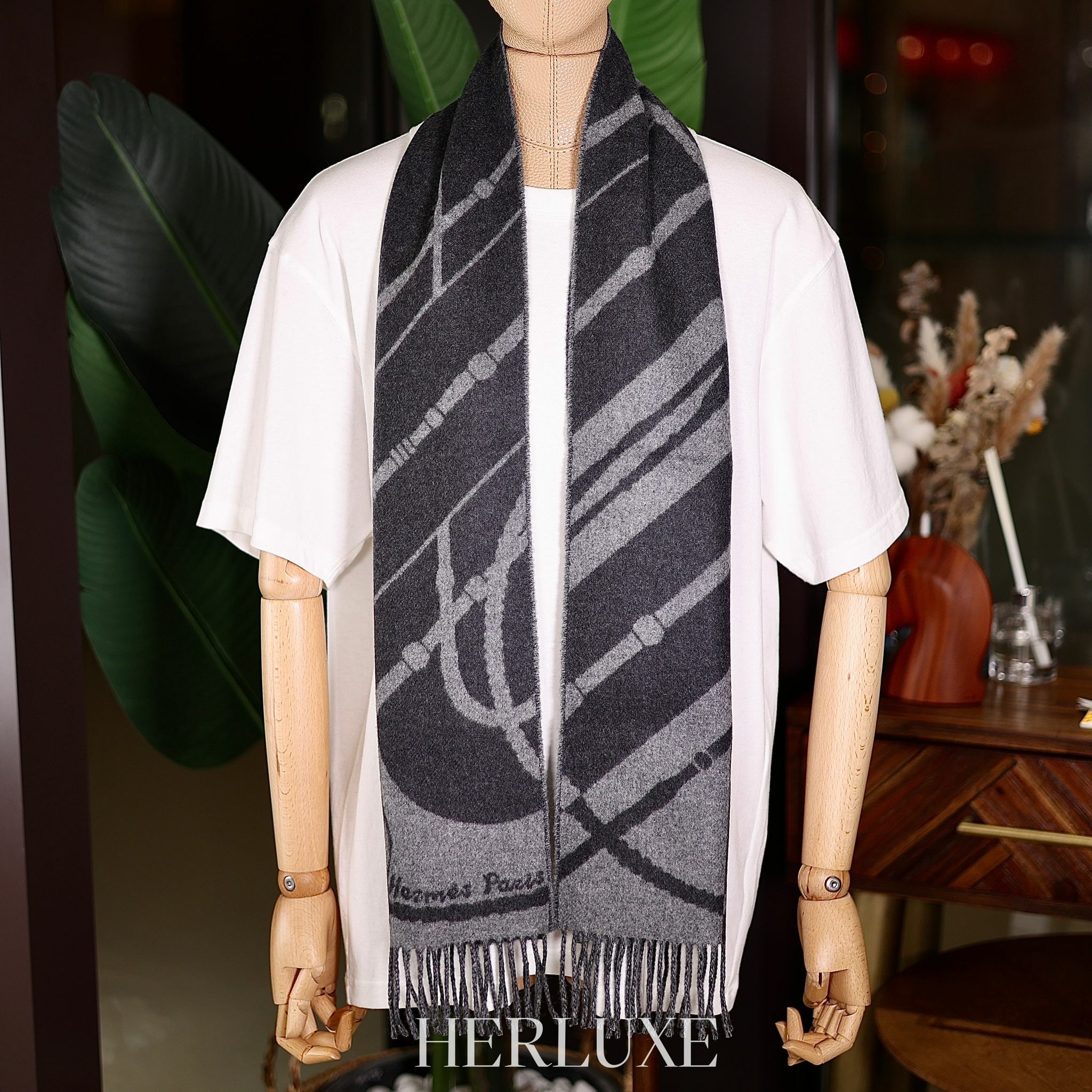 Clic-Clac muffler anthracite / gris chiné 25x150cm