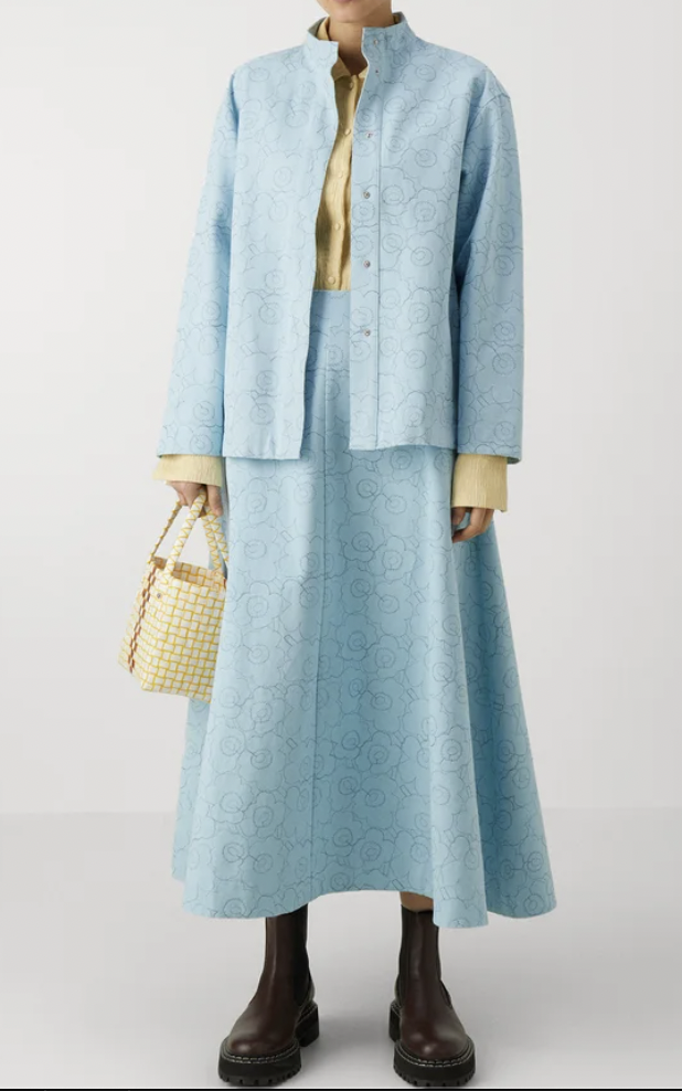 代購現貨 ｜ marimekko light blue 暗花半截裙 | Mitta Mini Piirto Unikk