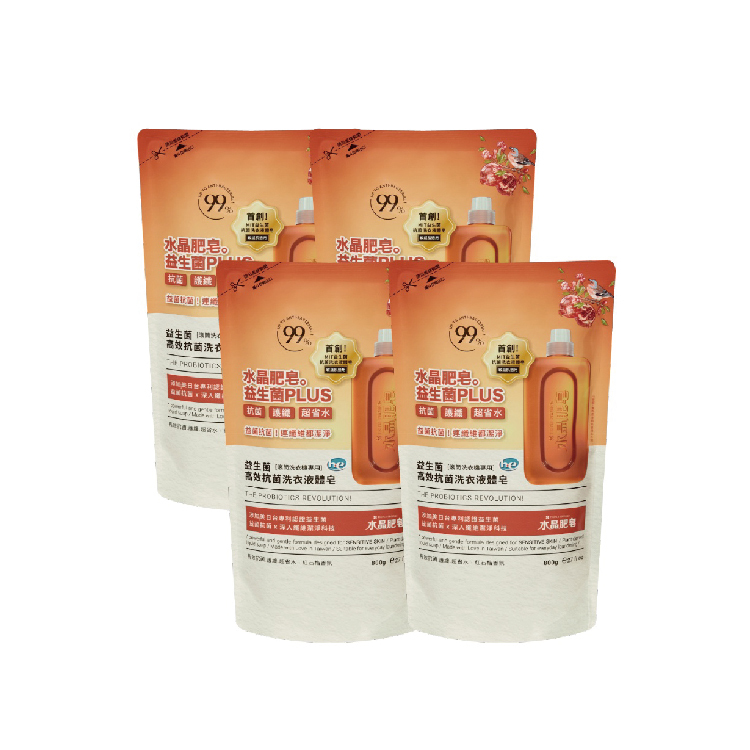益生菌長效抗菌液體皂800g補充包X4包-紅石榴
