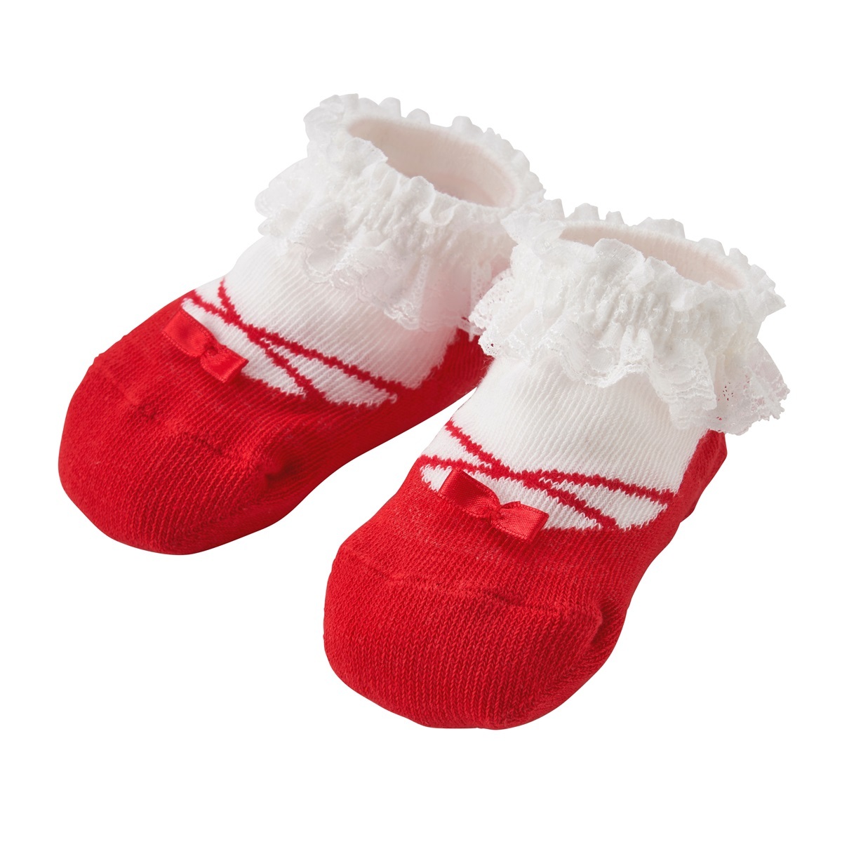鞋子造型嬰兒襪-紅