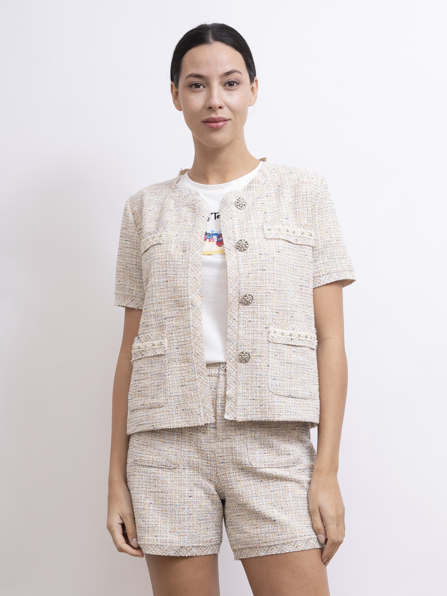 mi-tu 粗花呢閃石短褲