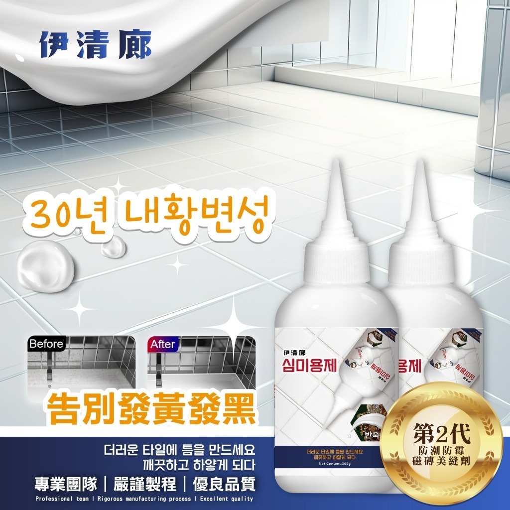 WSBB3903 伊清廊 第二代防潮防霉磁磚美縫劑300g(附美縫貼)（現貨A11-20261102）
