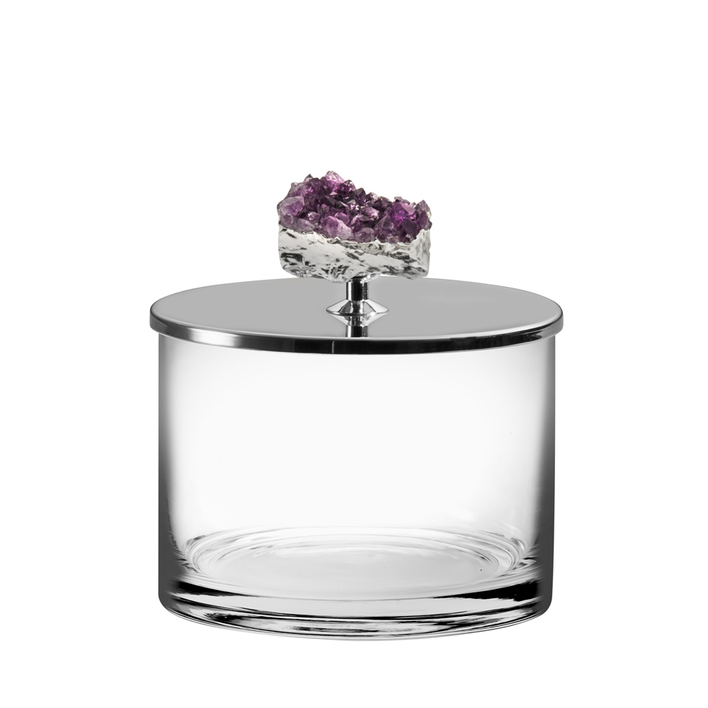 Riva - 紫水晶24K鍍金/不銹鋼圓盒