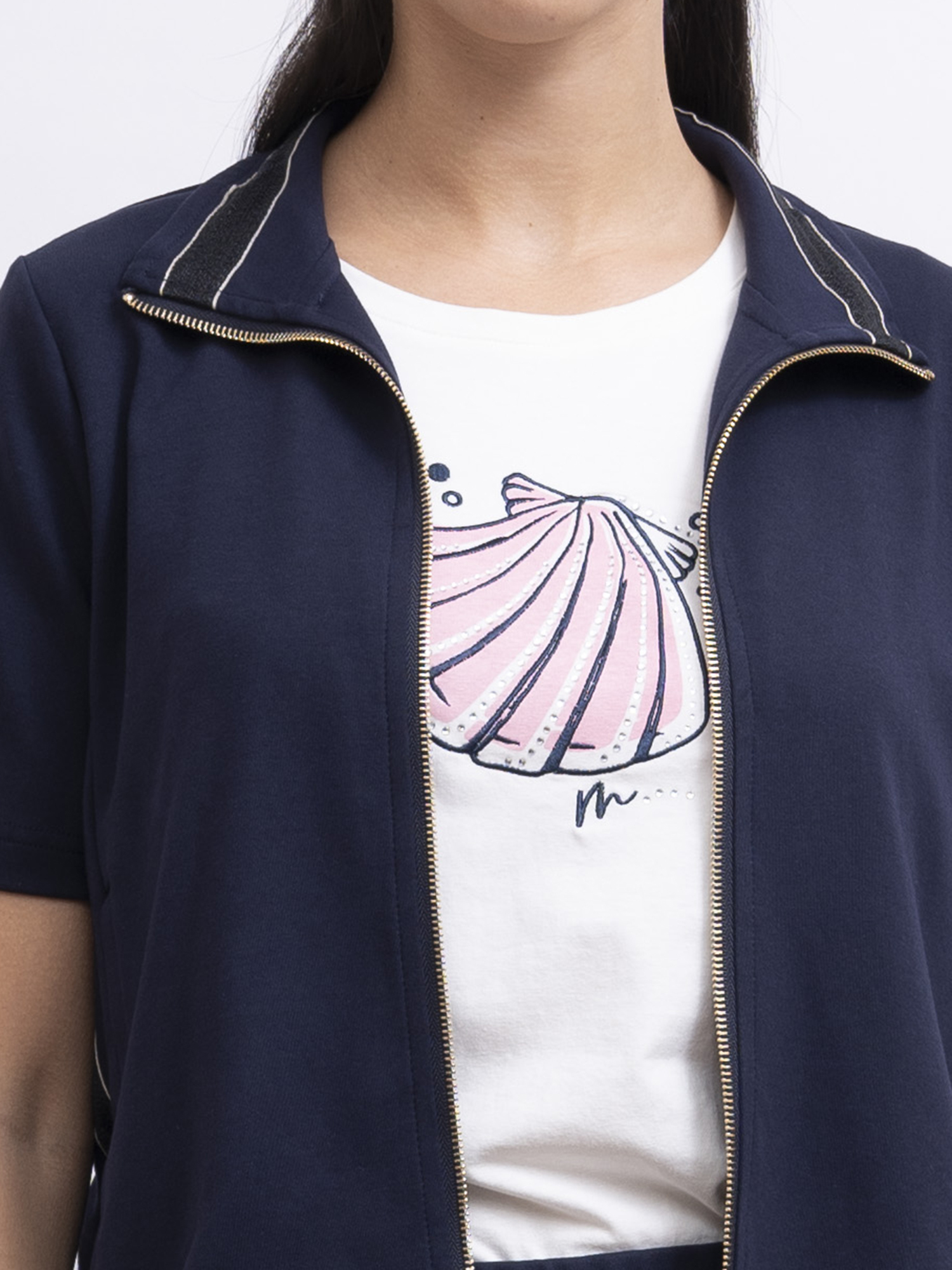 mi-tu 休閒拉鏈短袖外套