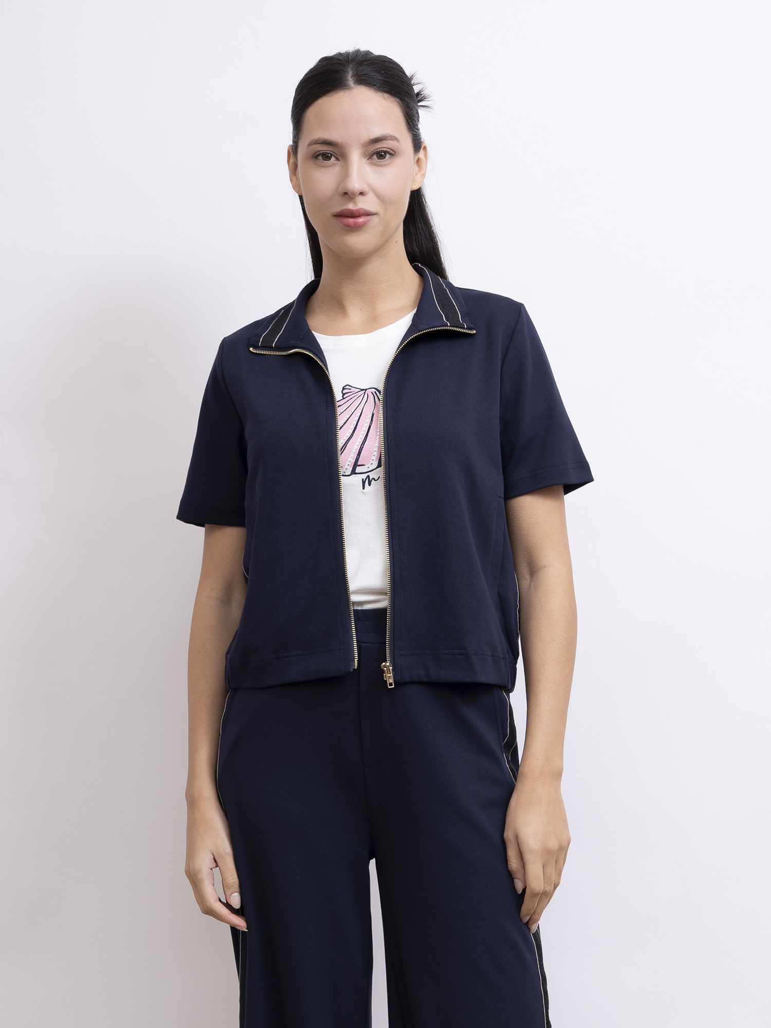 mi-tu 休閒拉鏈短袖外套