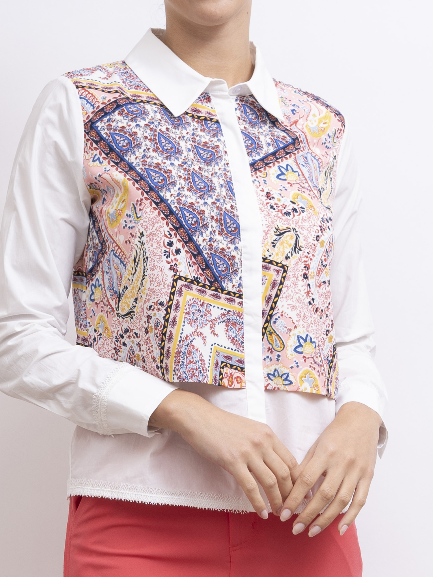 mi-tu 腰果印花長袖恤衫