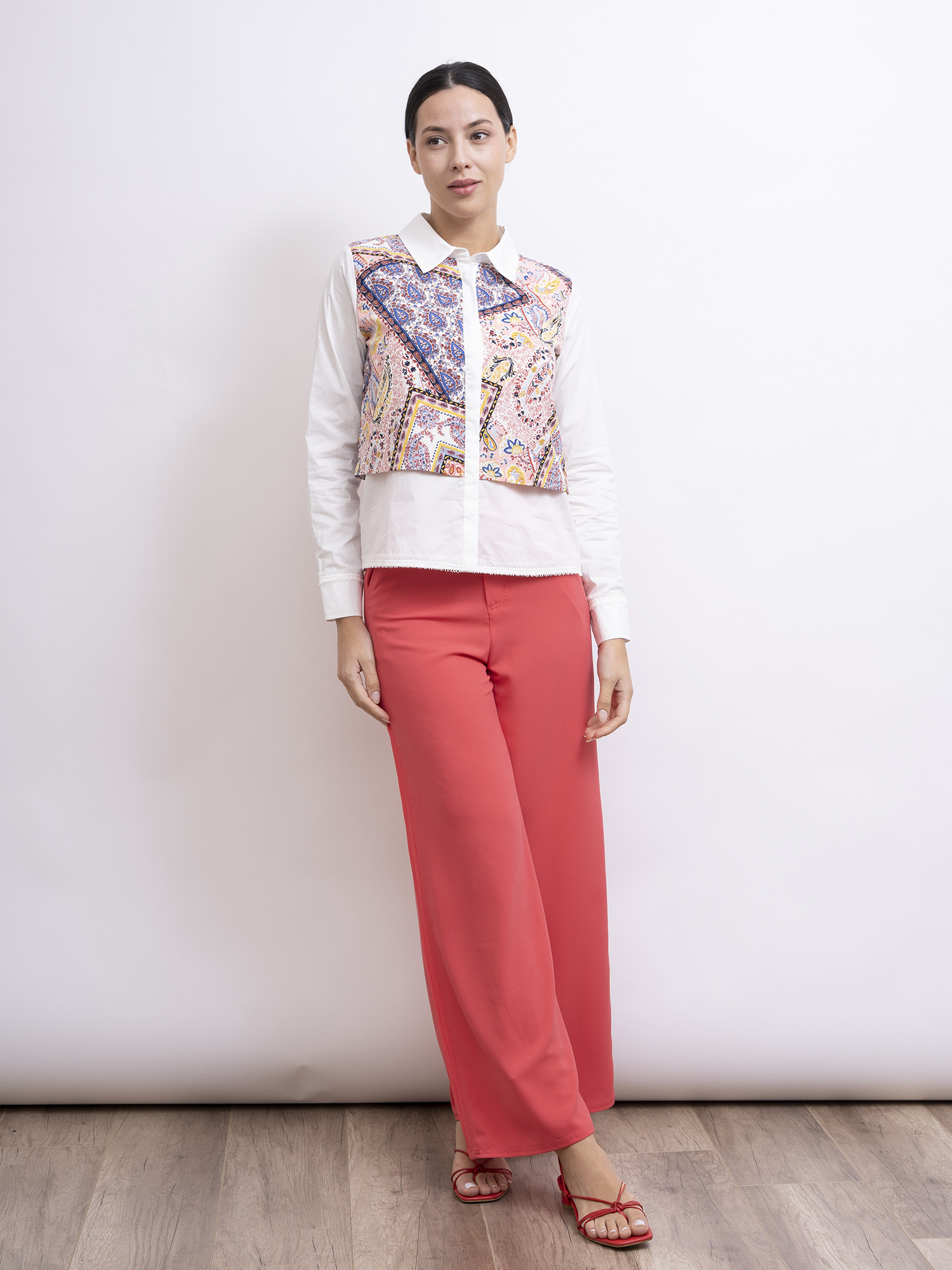 mi-tu 腰果印花長袖恤衫