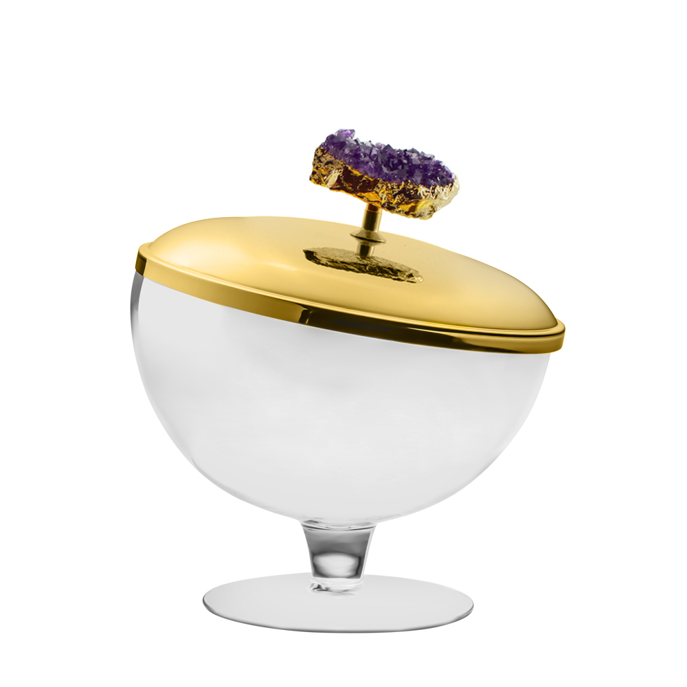 Riva - 紫水晶24K鍍金(銀)點心碗