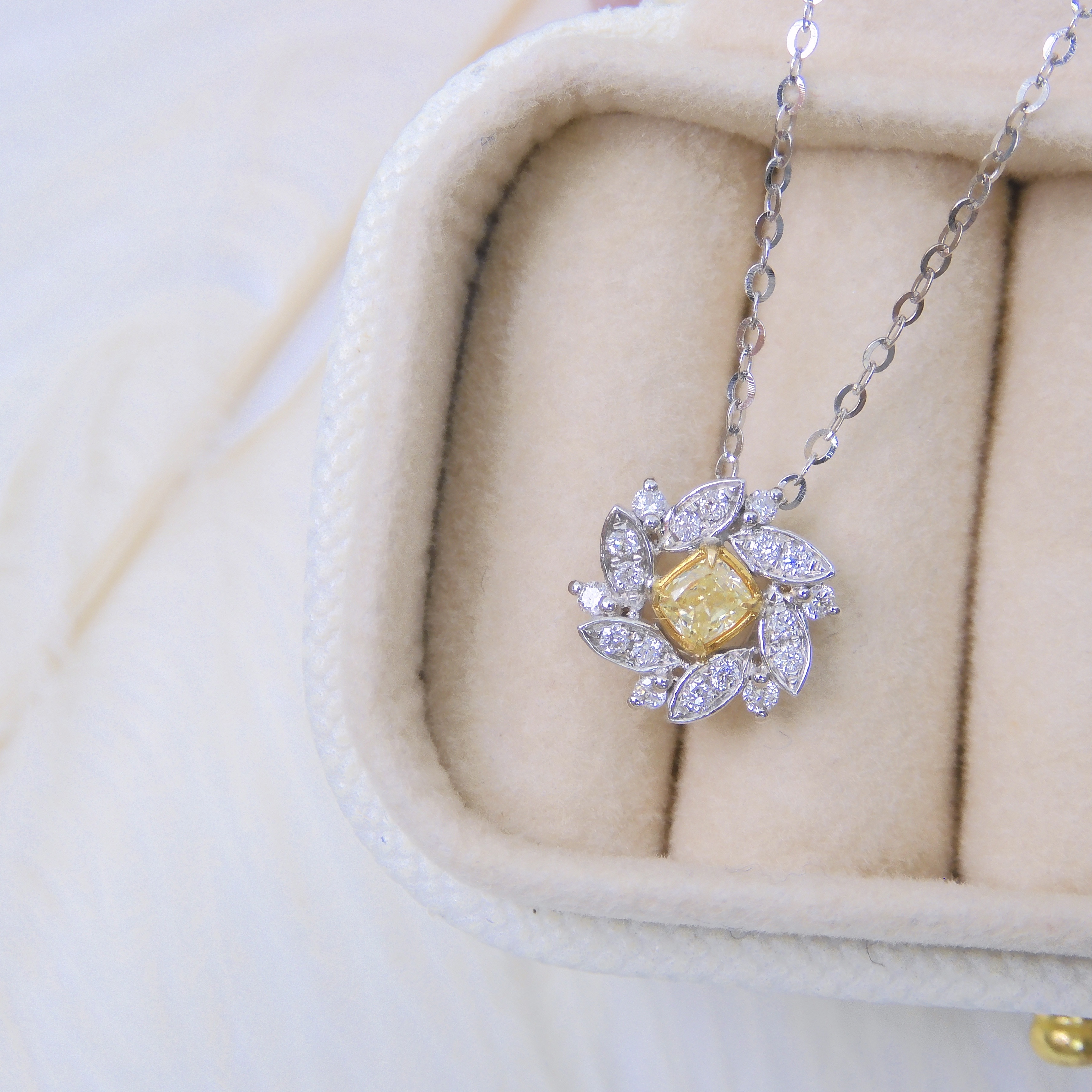 18K金 0.13ct 黃鑽項鏈