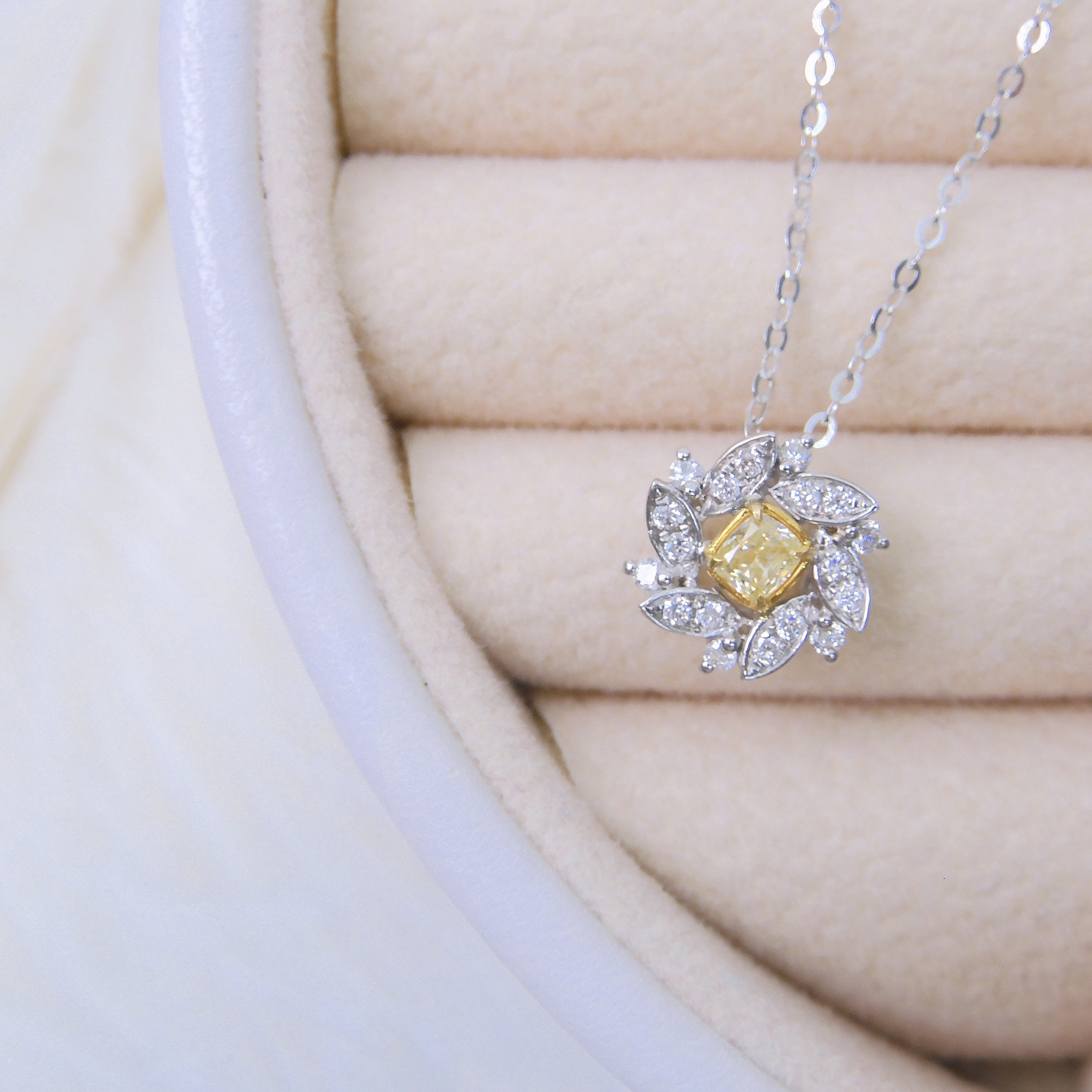 18K金 0.13ct 黃鑽項鏈