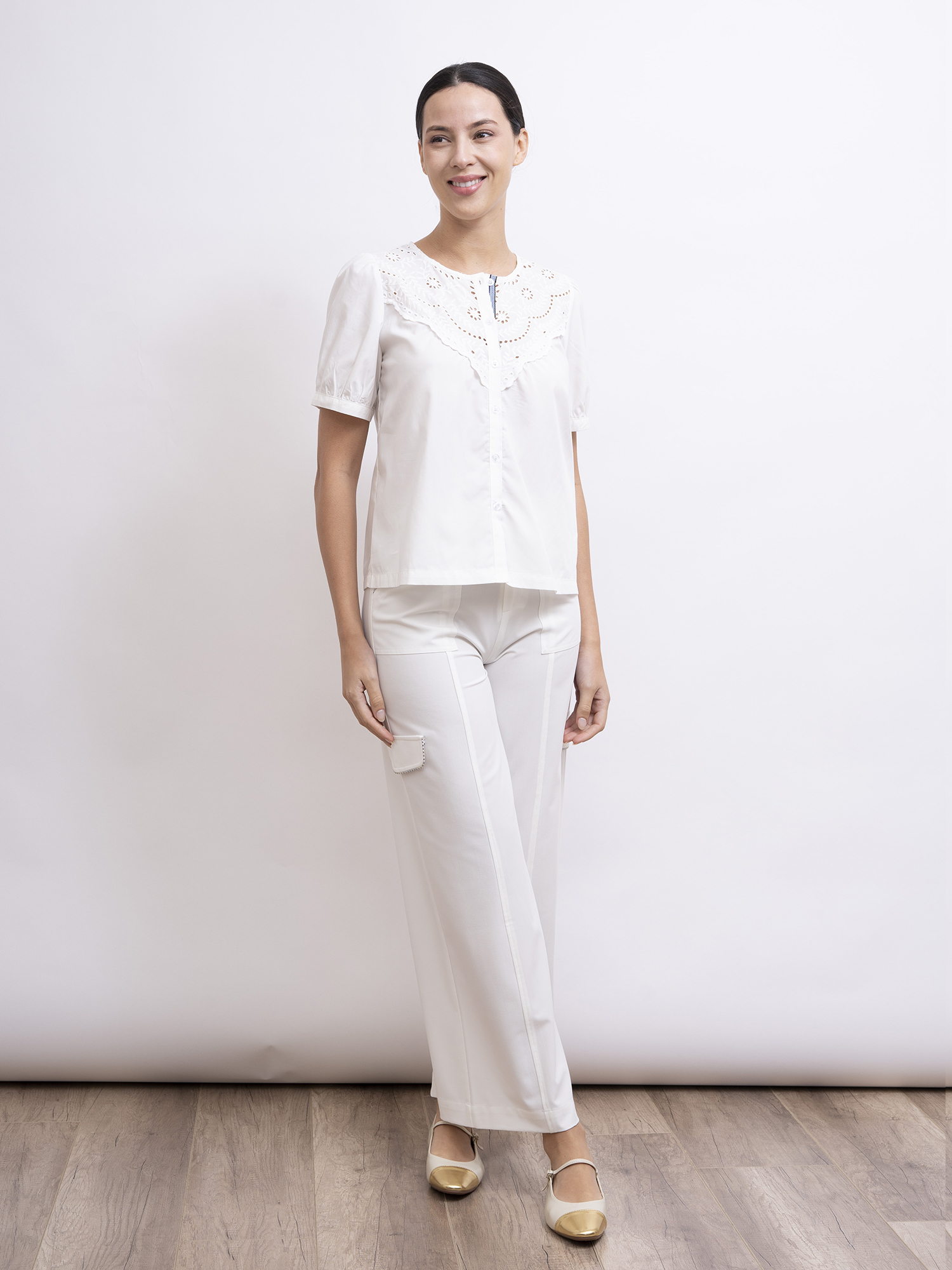 mi-tu 工裝直腳長褲