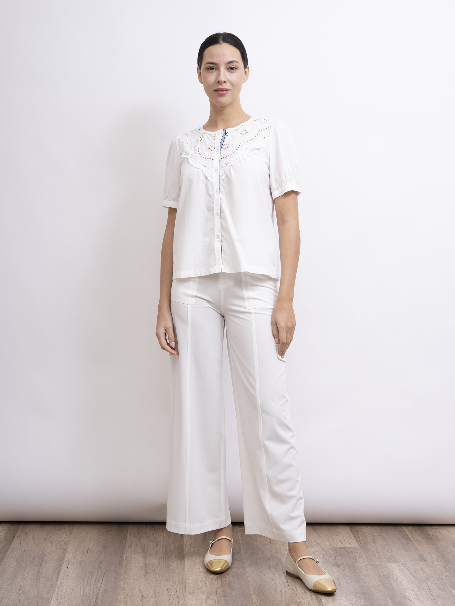 mi-tu 工裝直腳長褲