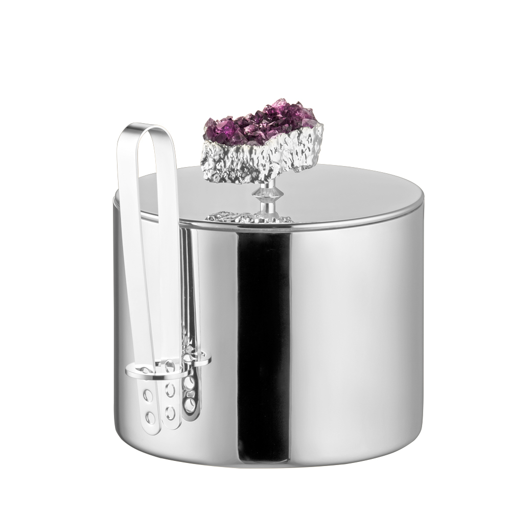 Riva - 柑橘石24K鍍金冰桶(L) / 附冰鉗 / 紫水晶鍍銀冰桶(L) / 附冰鉗