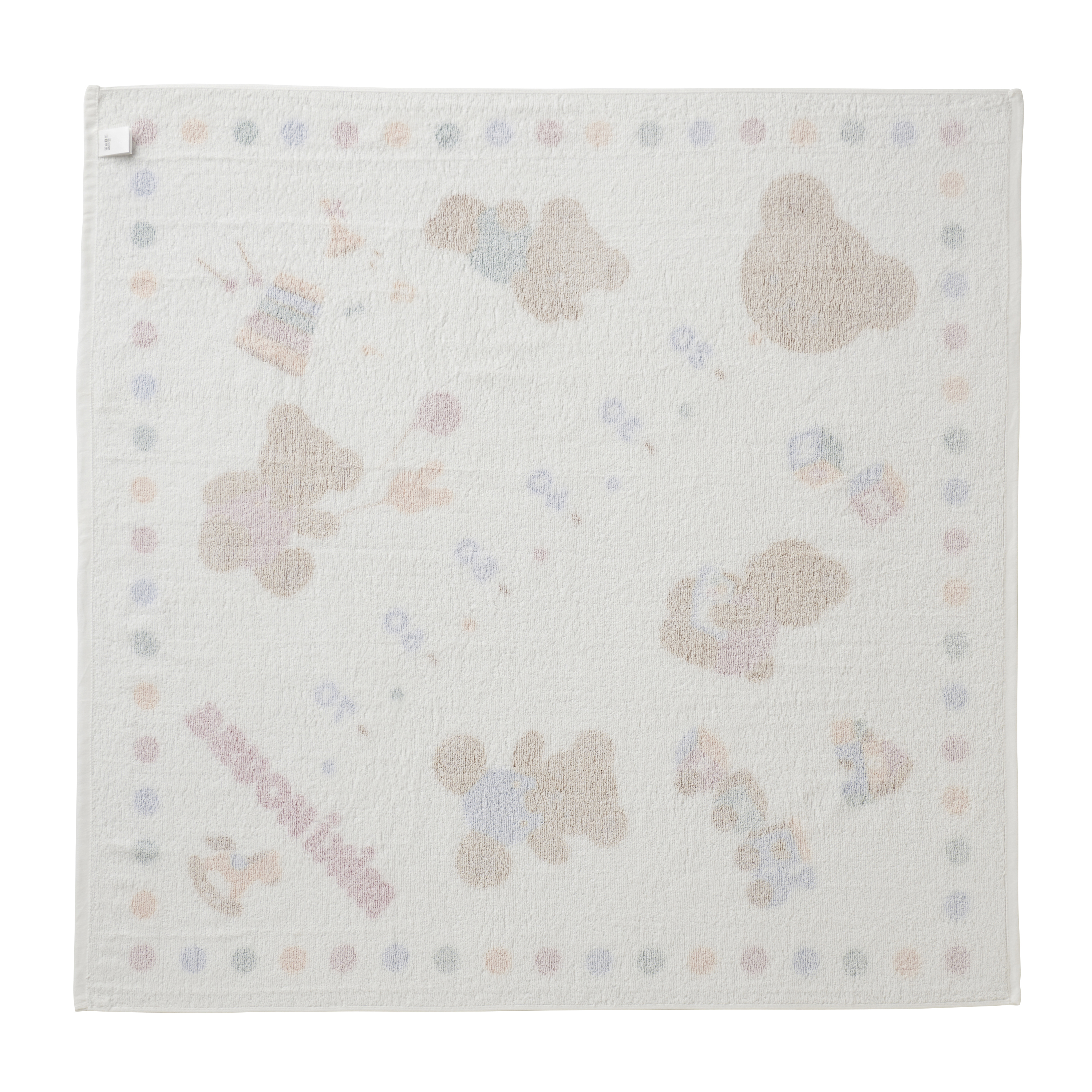 MIKI HOUSE BEAR身高表紗布印花浴巾-白