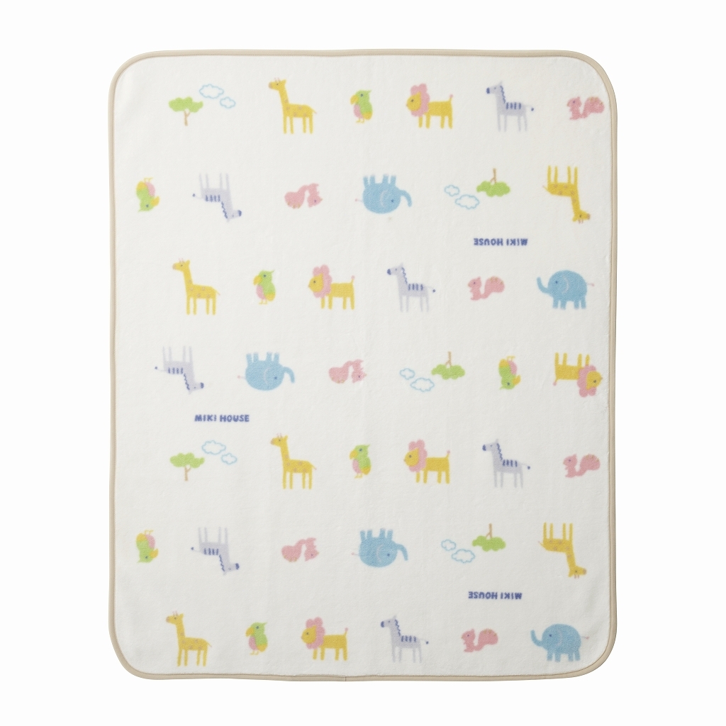 動物蓋毯-白