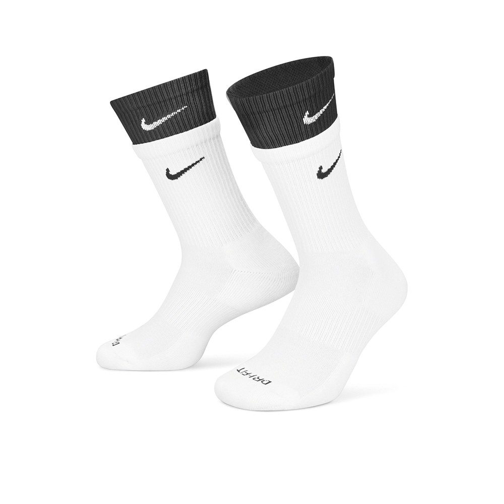 Nike Everyday Plus Cushioned 黑白雙層長襪  DD2795-104