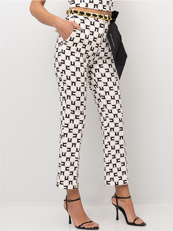 ‍‍Elisabetta Franchi 腰鍊綁帶九分褲