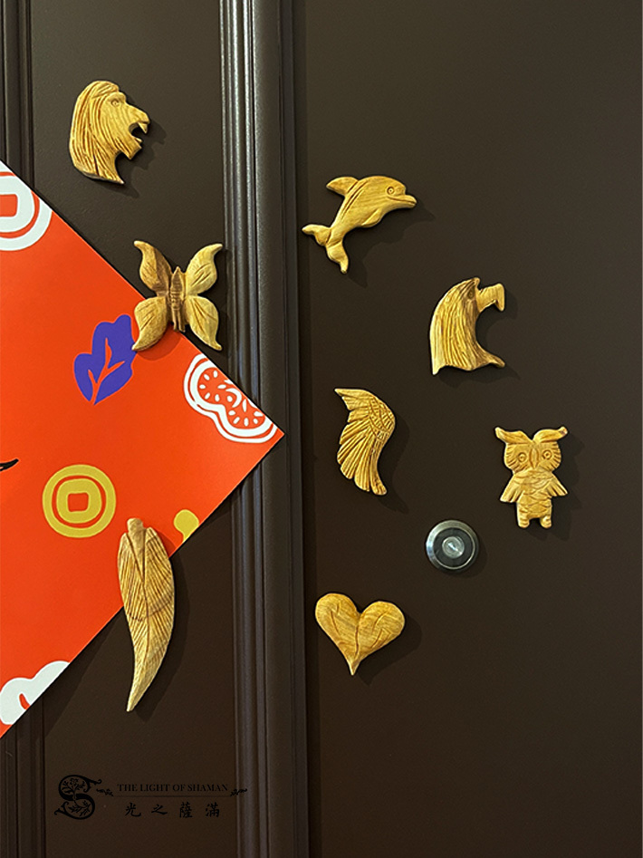 祕魯印加聖木手工雕刻強力磁鐵 貓頭鷹 -光之薩滿