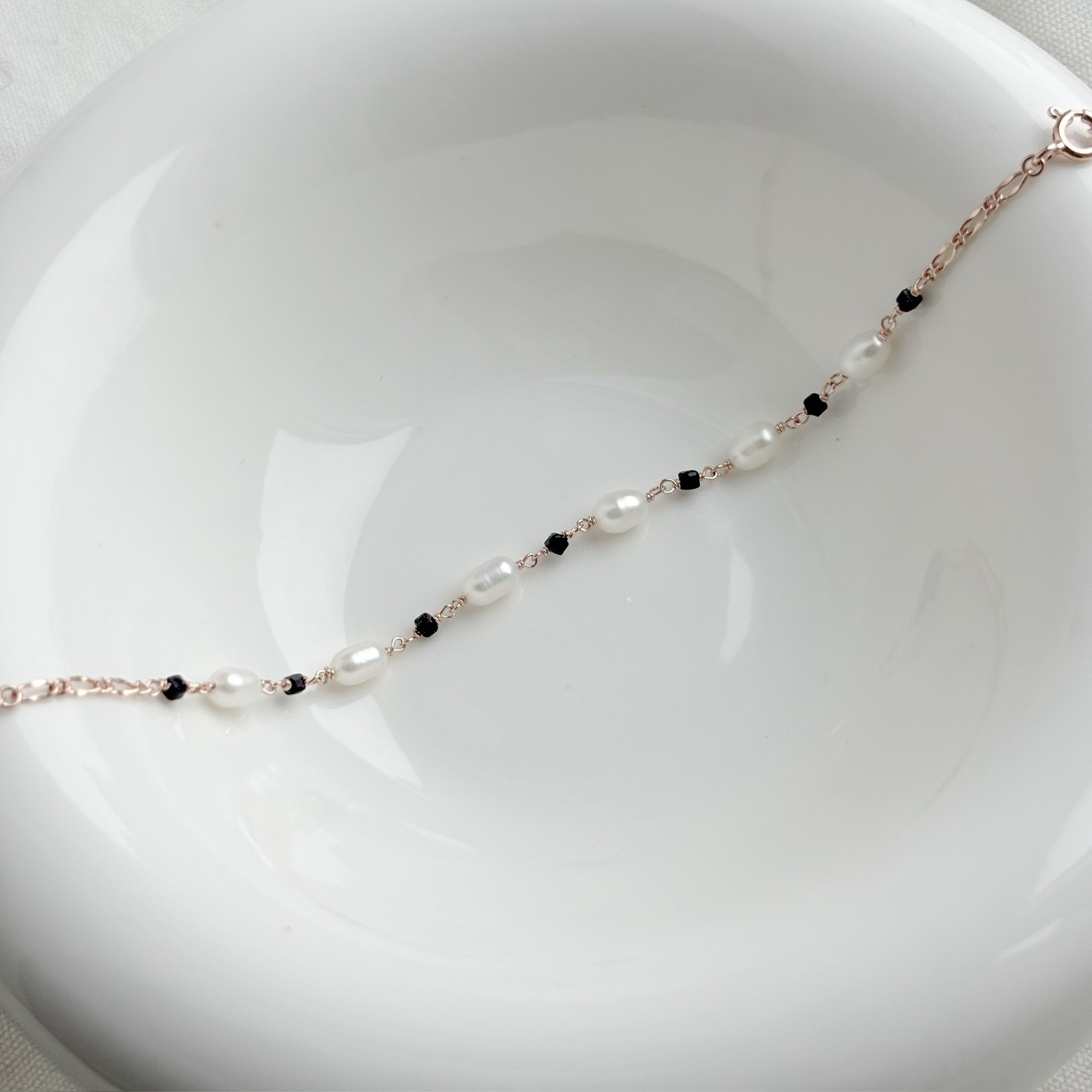 米粒珍珠藍砂石手鍊