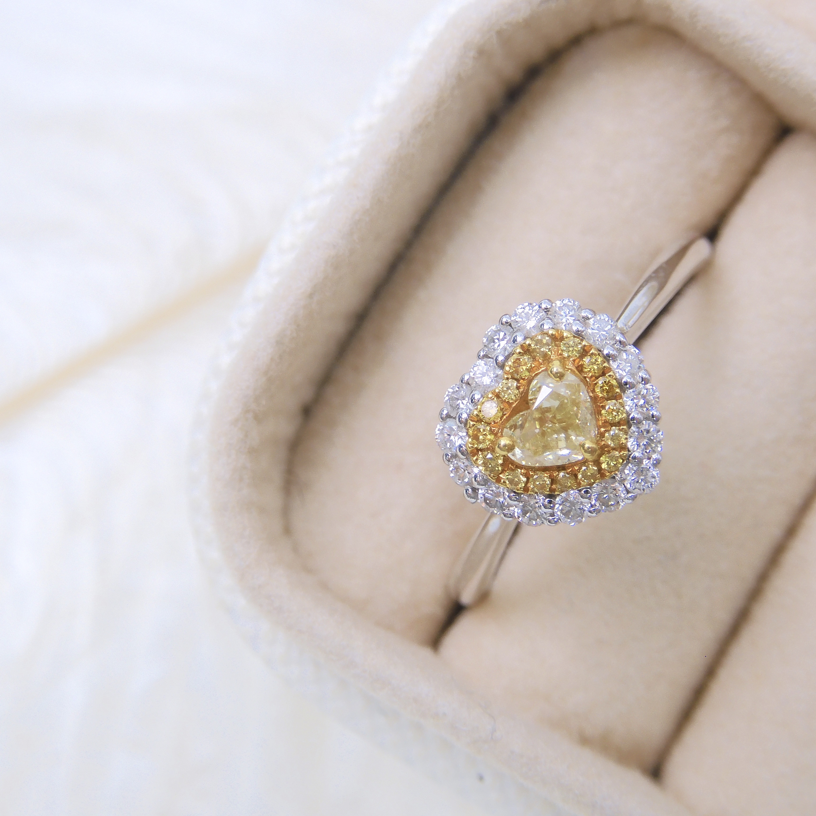 18K金 0.218ct 黃鑽戒指