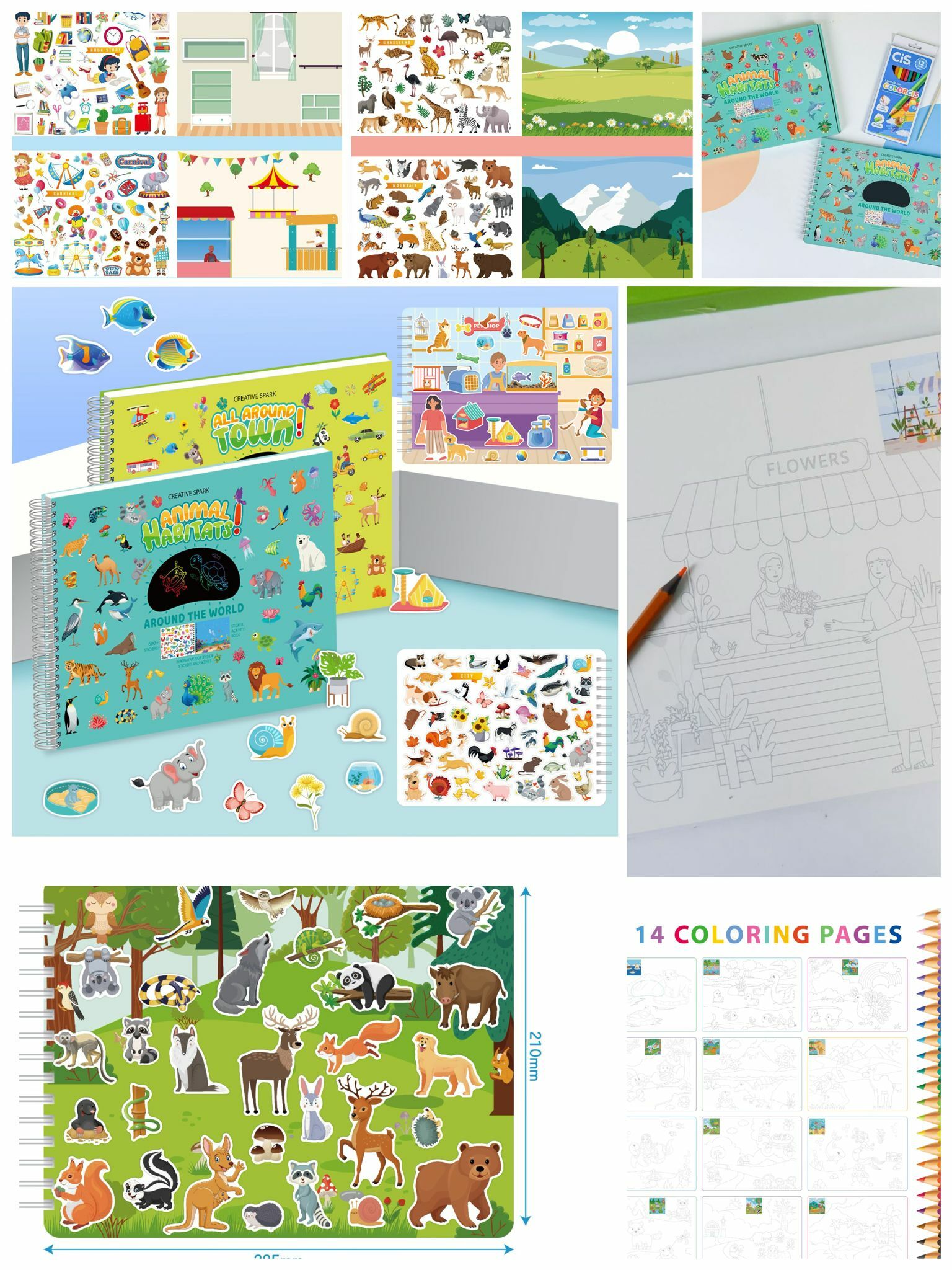 兒童早教DIY貼紙填色安靜書連筆禮盒🎁-2400263