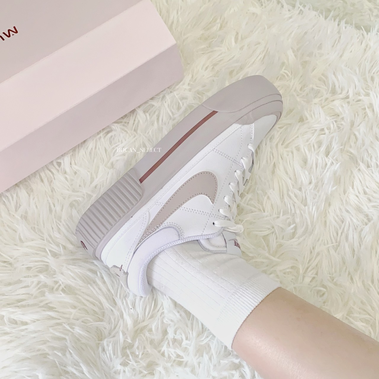 NIKE  COURT LEGACY  煙燻葡萄 白紫 皮革 拼接 復古 厚底 增高 (DM7590-105)