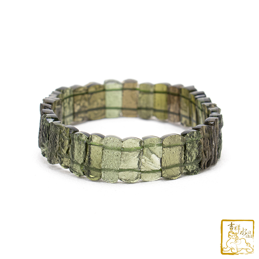 Moldavite bracelet 13.2mm (Enhanced energy)
