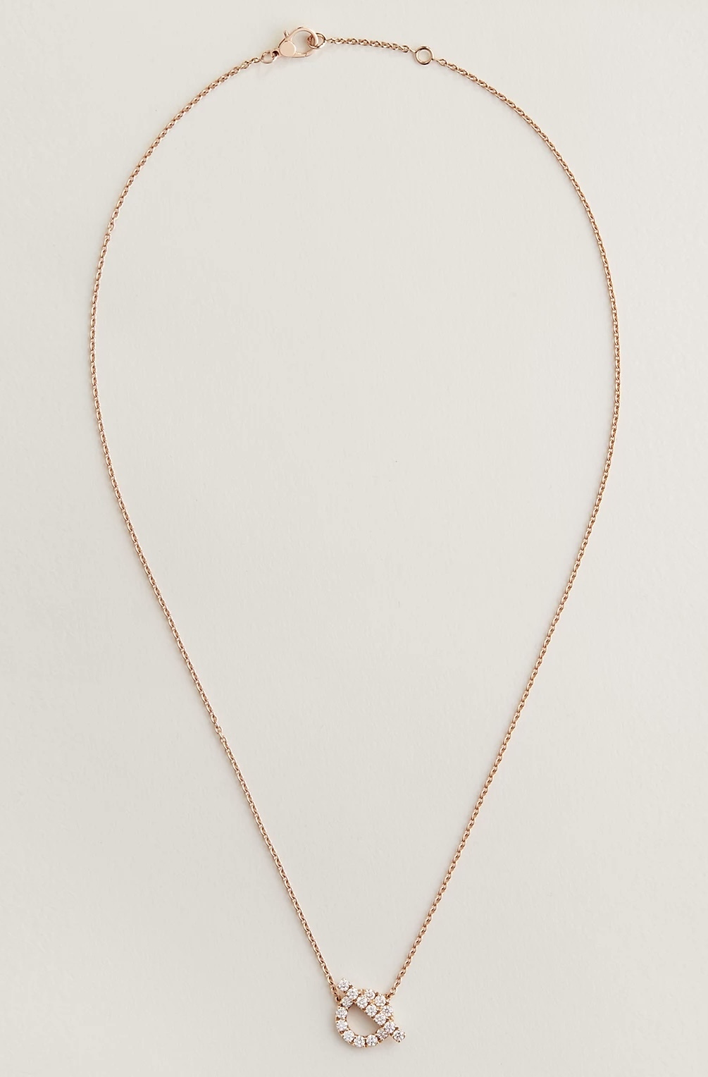 Hermes Finesse pendant 小Q rose gold 頸鏈