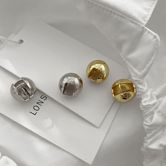 金銀屬圓球光面 時髦耳釦釘