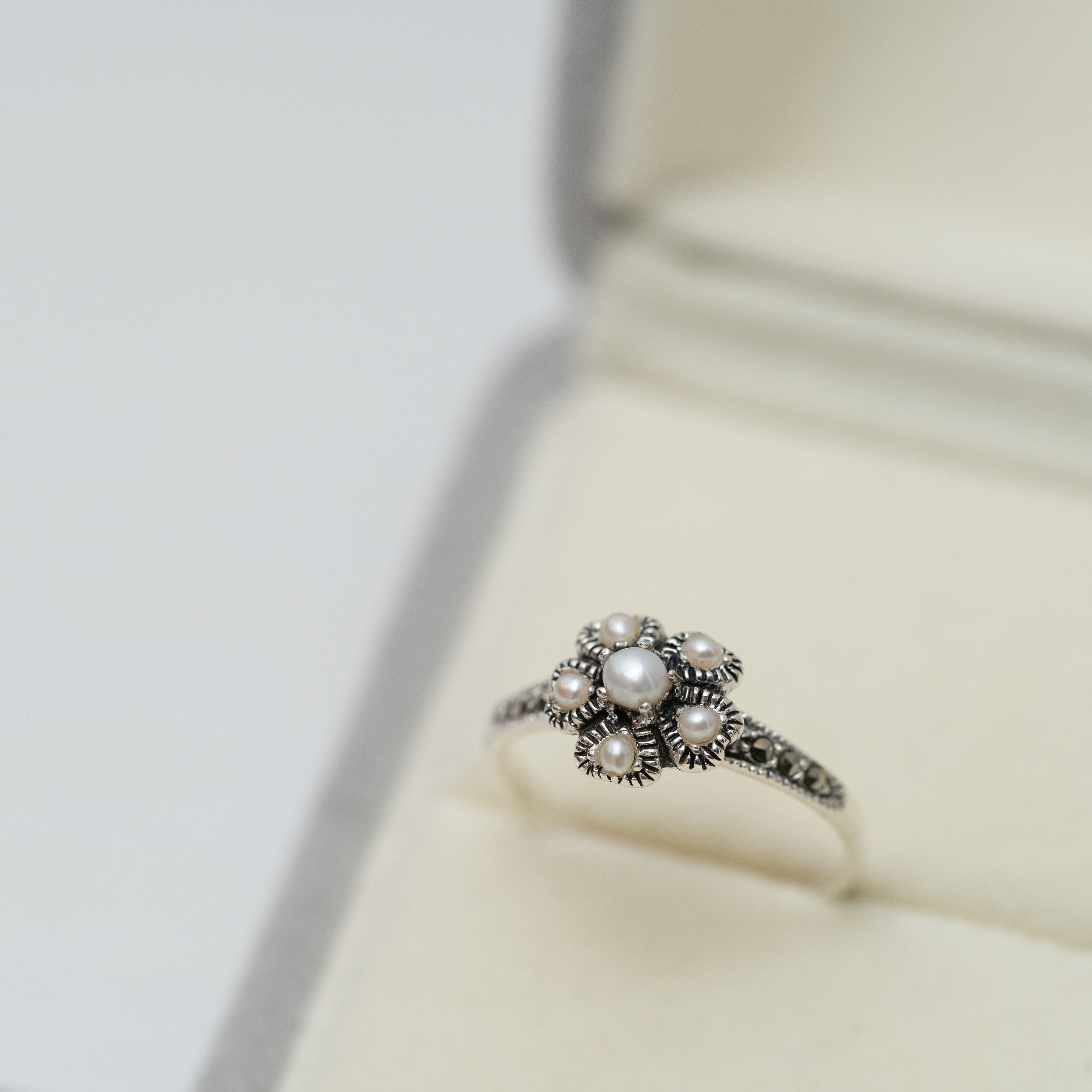 天然真珠花花戒指 svr41