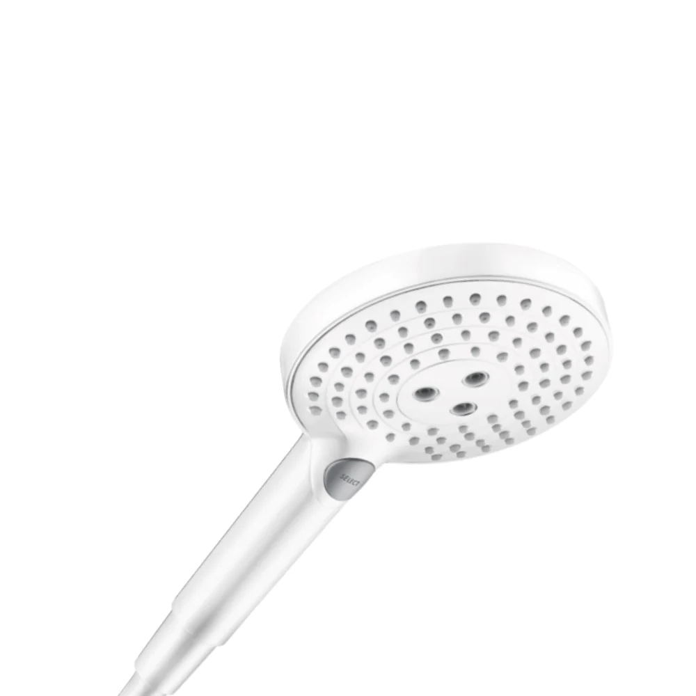 Hansgrohe Select S 120 雨中之舞三段按鍵式蓮蓬頭 (圓)｜ 烤漆白