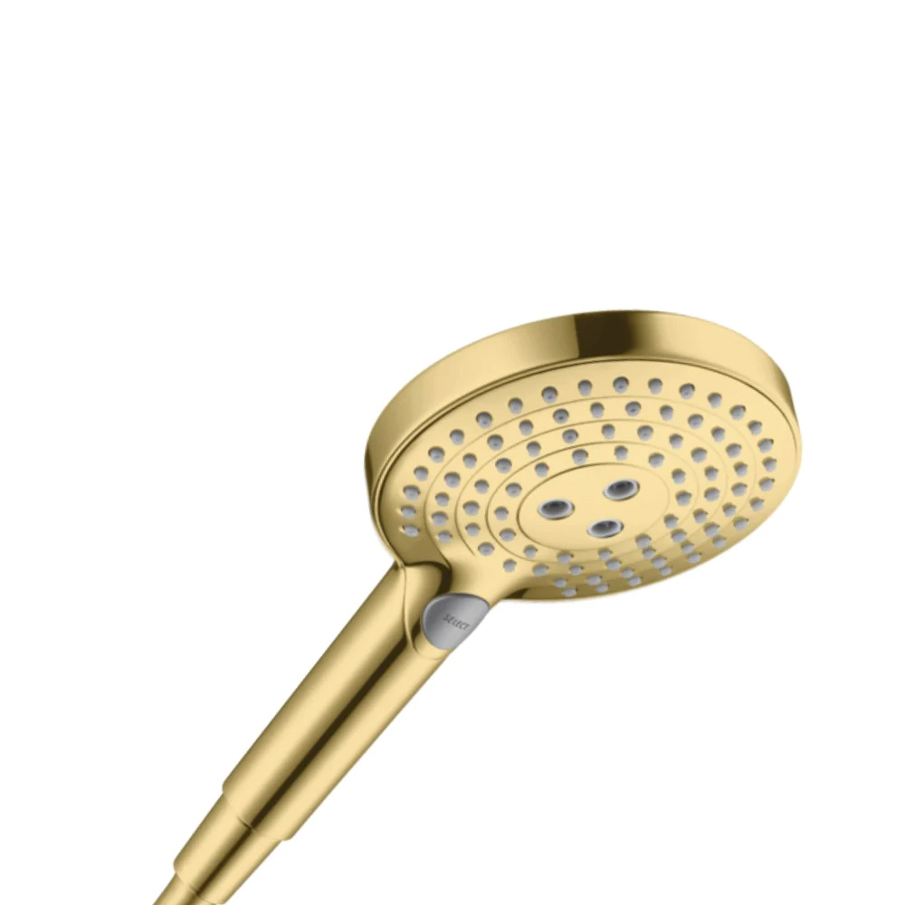 Hansgrohe Select S 120 雨中之舞三段按鍵式蓮蓬頭 (圓)｜ 亮金色