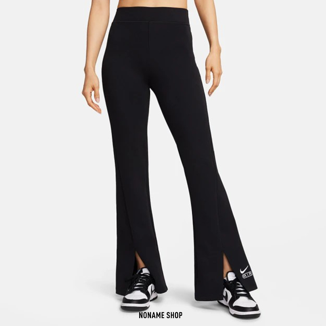 NIKE AIR 高腰 前開岔 喇叭褲 黑色 (女款)