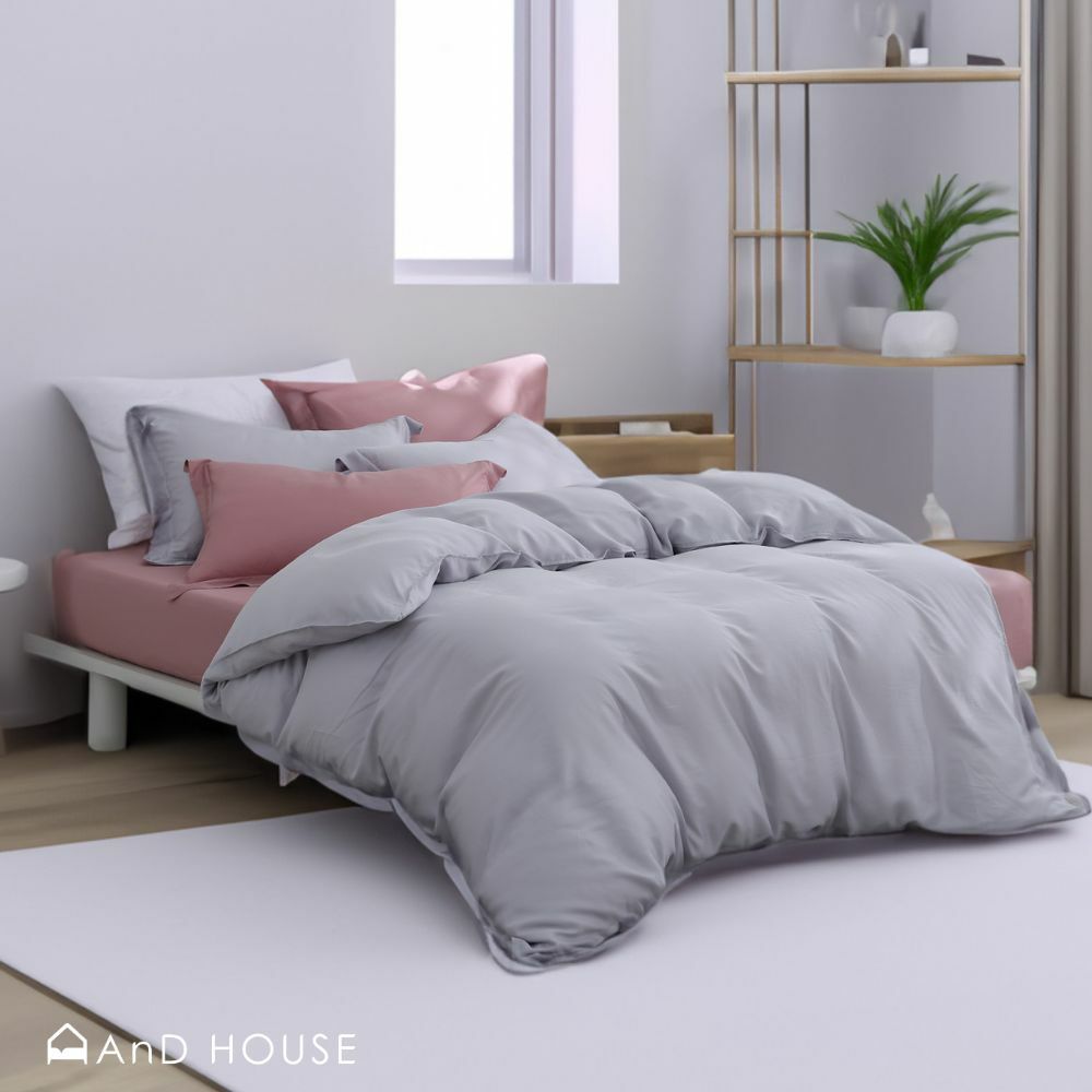 60支天絲｜100%萊賽爾｜雙色配｜甜果粉ｘ氣質灰 莓果戀人