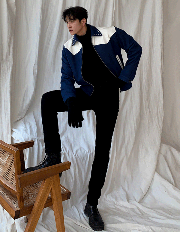 Mainz鉚釘西部夾克