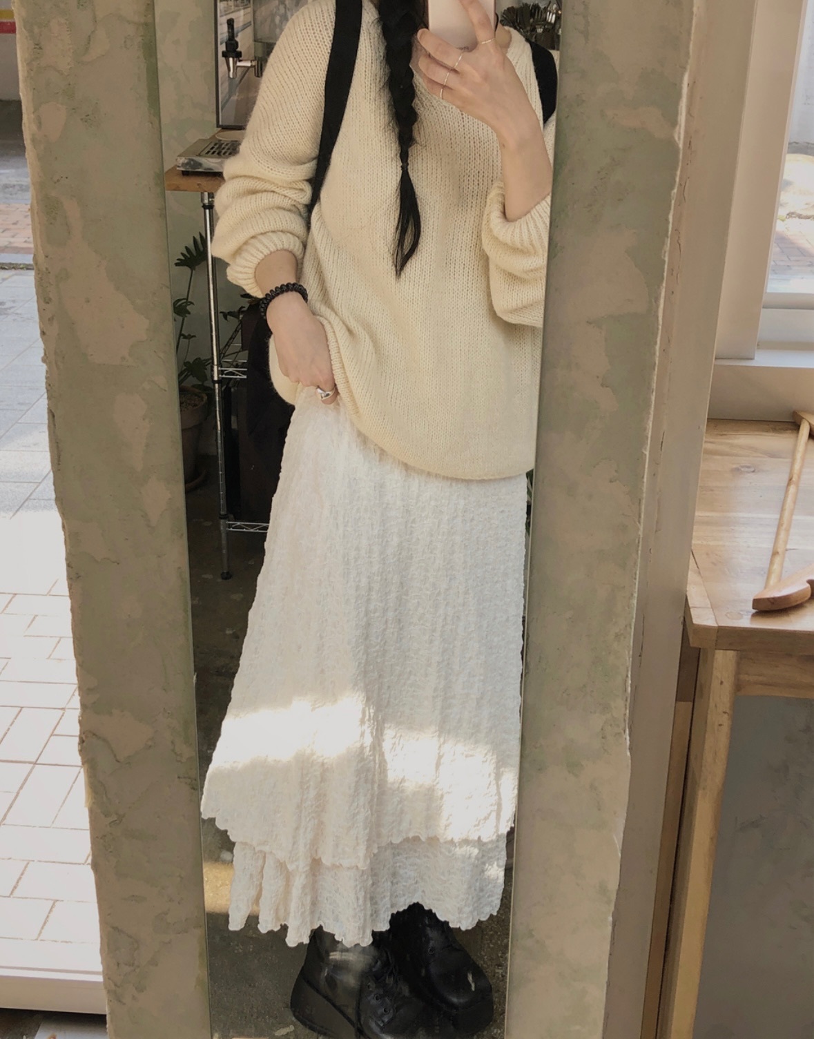 【優惠預訂】韓國LAYER皺皺長裙（2色）