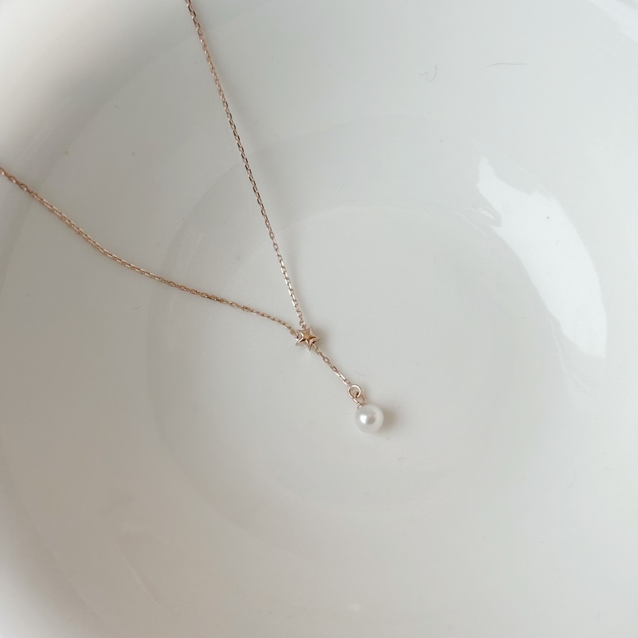 14K星星珍珠可調式微Y字項鍊