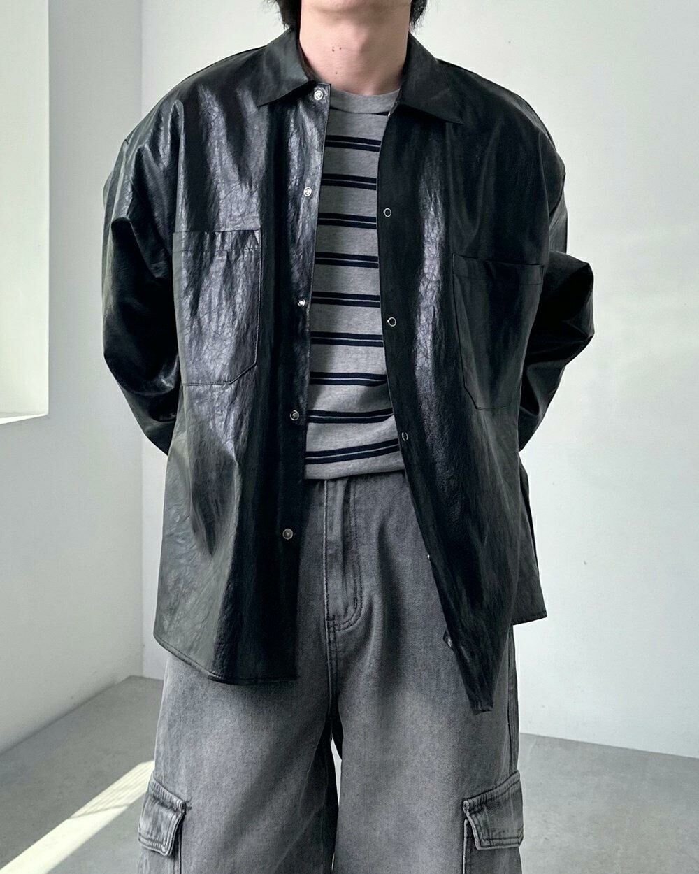 淨色合成皮恤衫 COSTES-003S