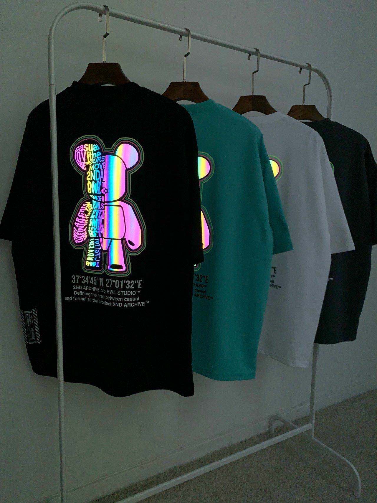 3M反光熊仔英文字短袖Tee 2nd ARCHIVE-087T