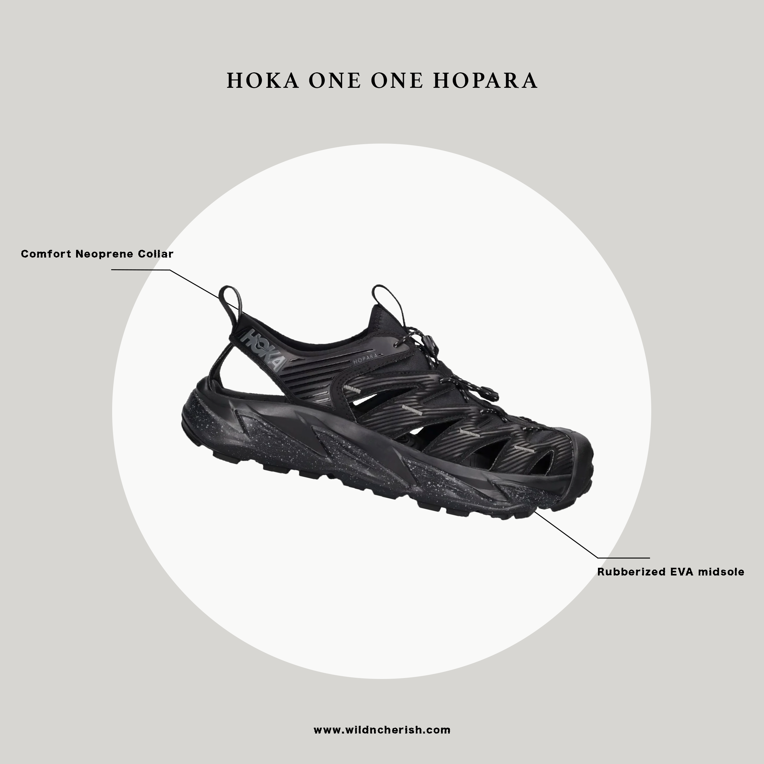 預訂| Hoka One One Hopara 涼鞋全黑