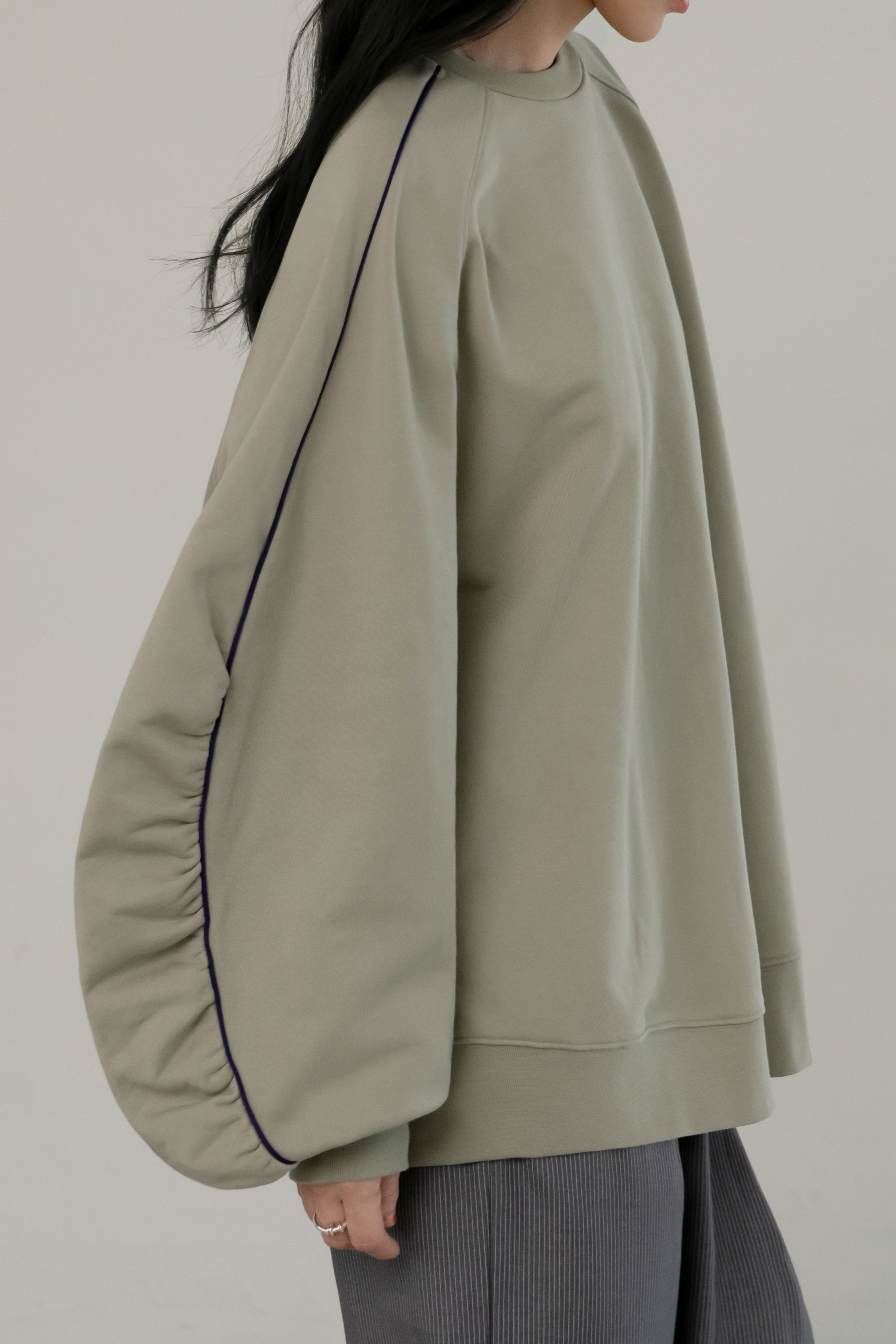 Marshmallow Crew Neck Sweatshirt | Matte Green