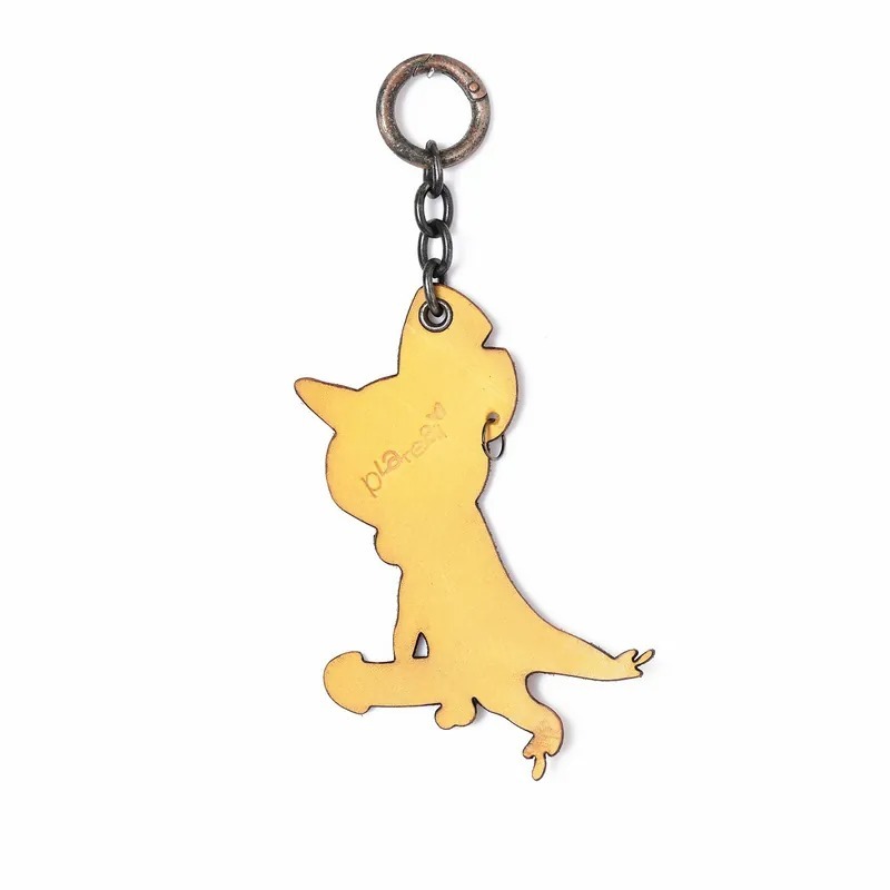 Plateau leather key chain