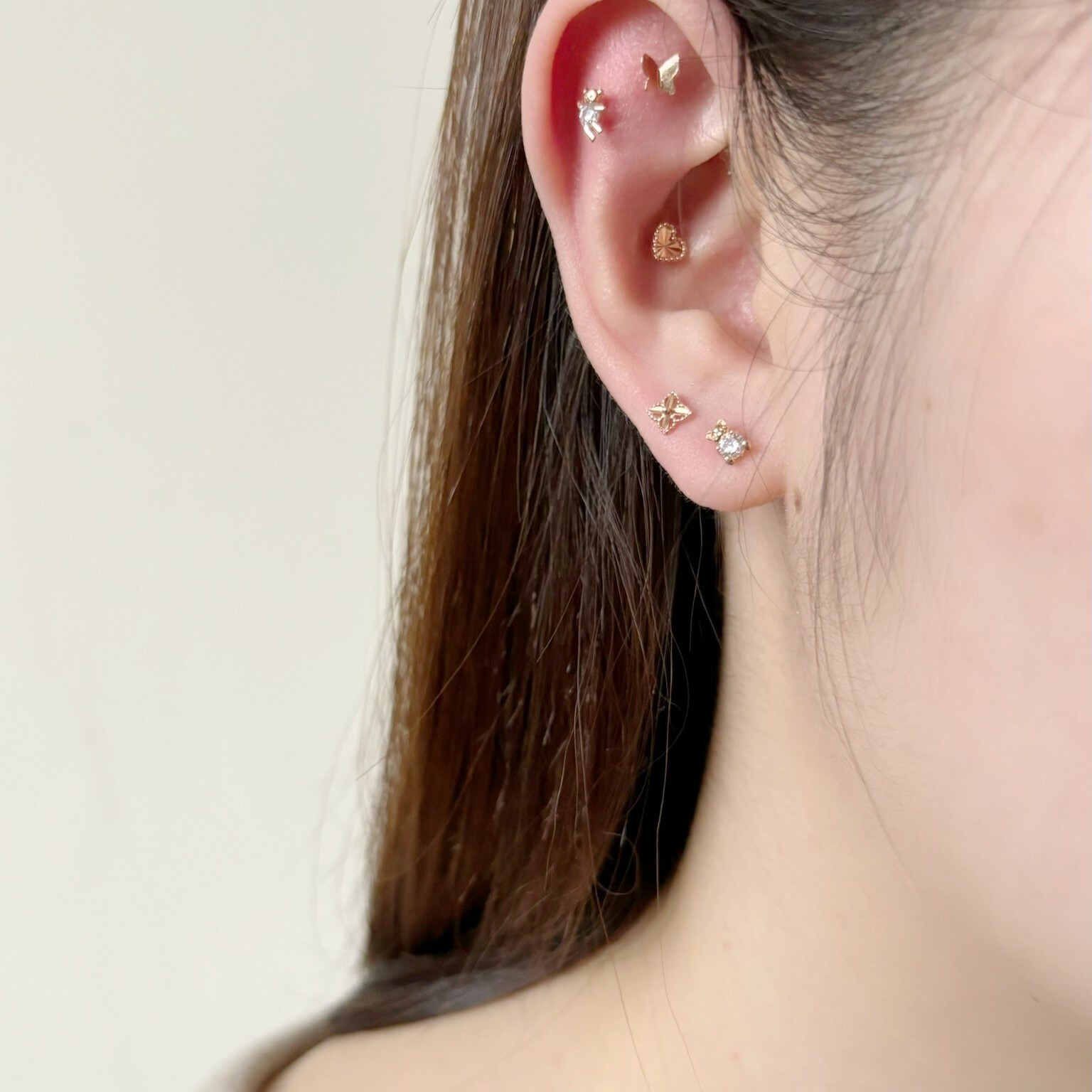 14k跳舞小熊轉珠耳環