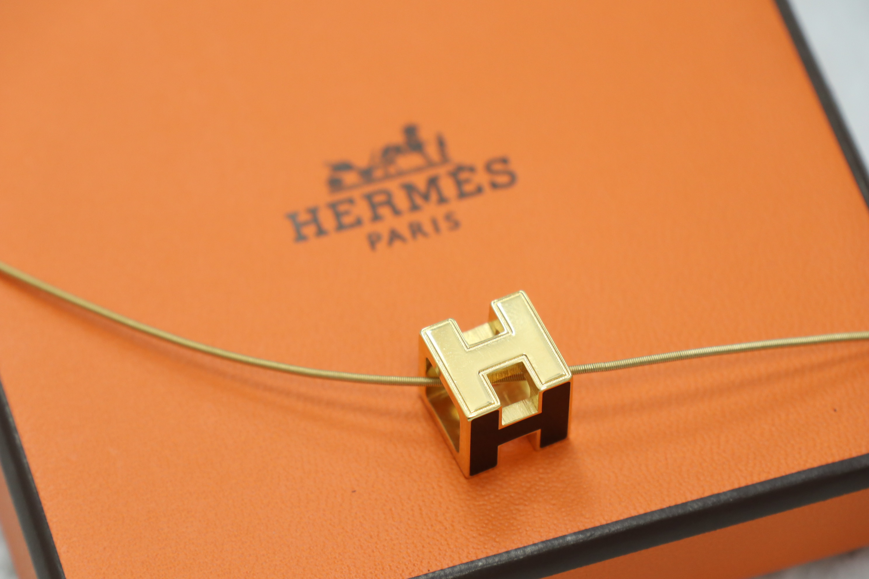 Hermes方型黑金頸鏈🖤