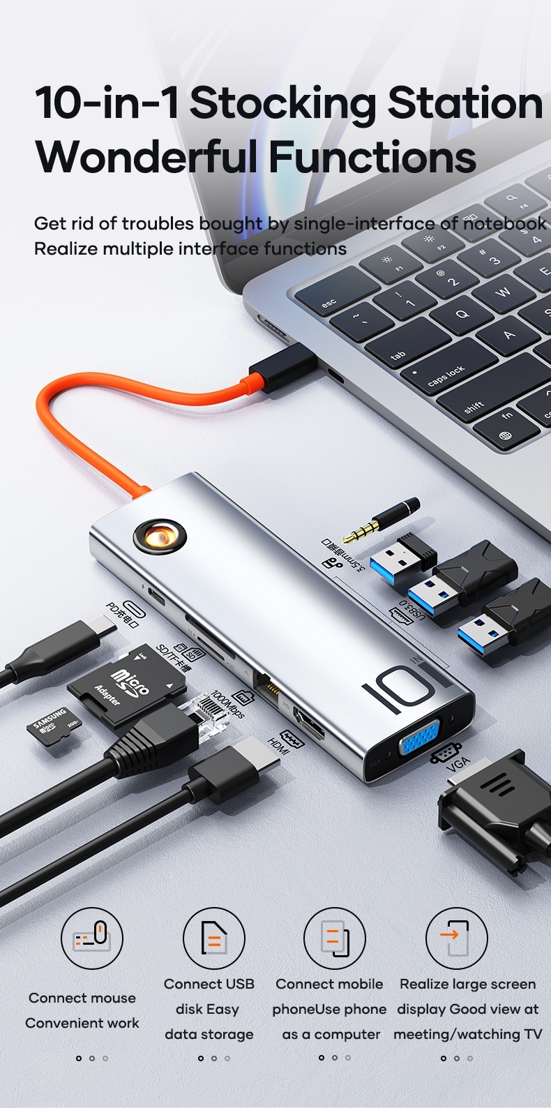 Rock 予琪 TR30 Type-c 7合1  擴充集線器